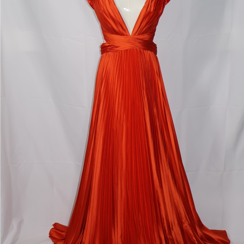 Elegant Orange Evening Gown